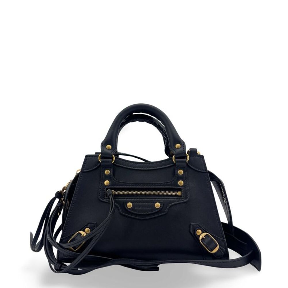 Balenciaga Neo Classic Mini Top Handle Bag Black Gold Hardware
